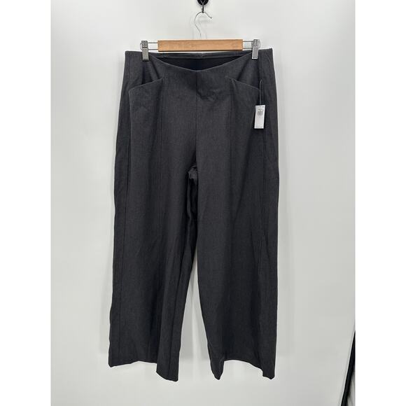 Old Navy Suit Pant Set Women Large Charcoal Gray Single Breasted Wide Leg Pants - Picture 3 of 12